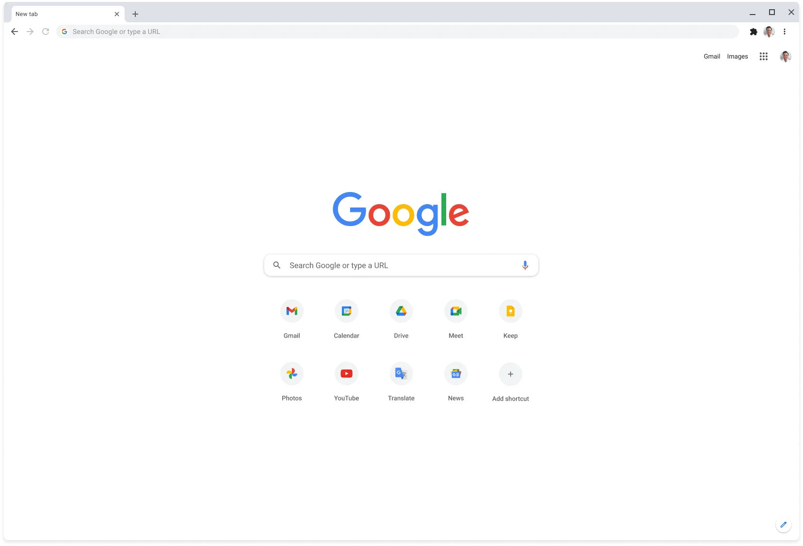 Chrome browser window displaying Google.com.